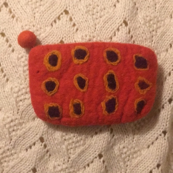 Rising tide clutch / phone case 100% wool - Picture 1 of 5
